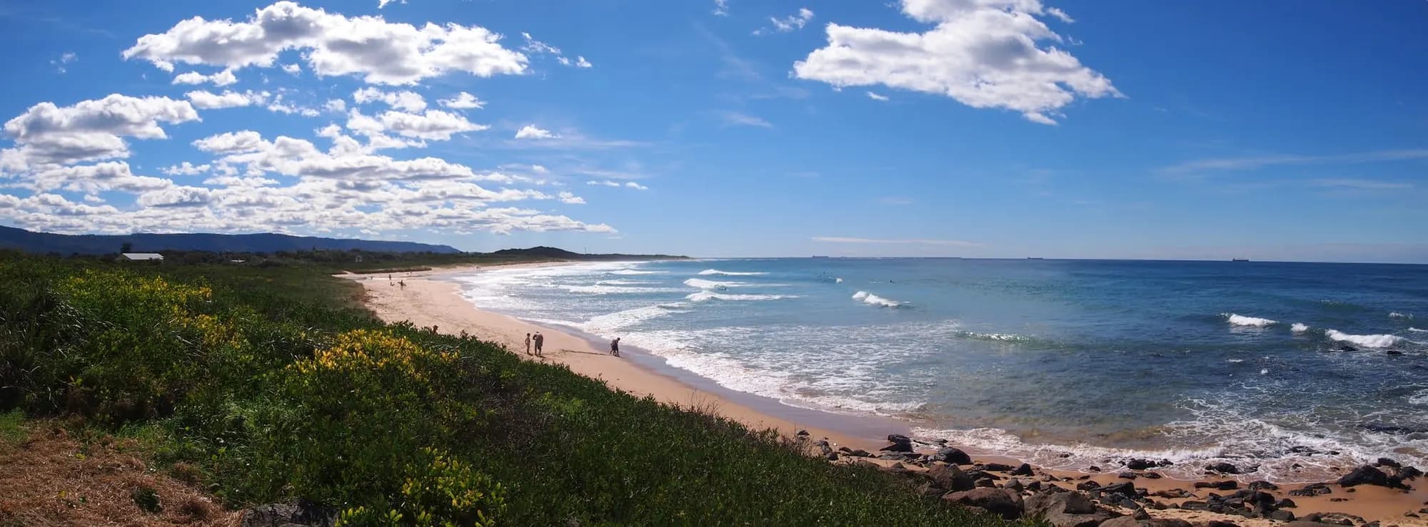 Corrimal Beach seen from the dunes